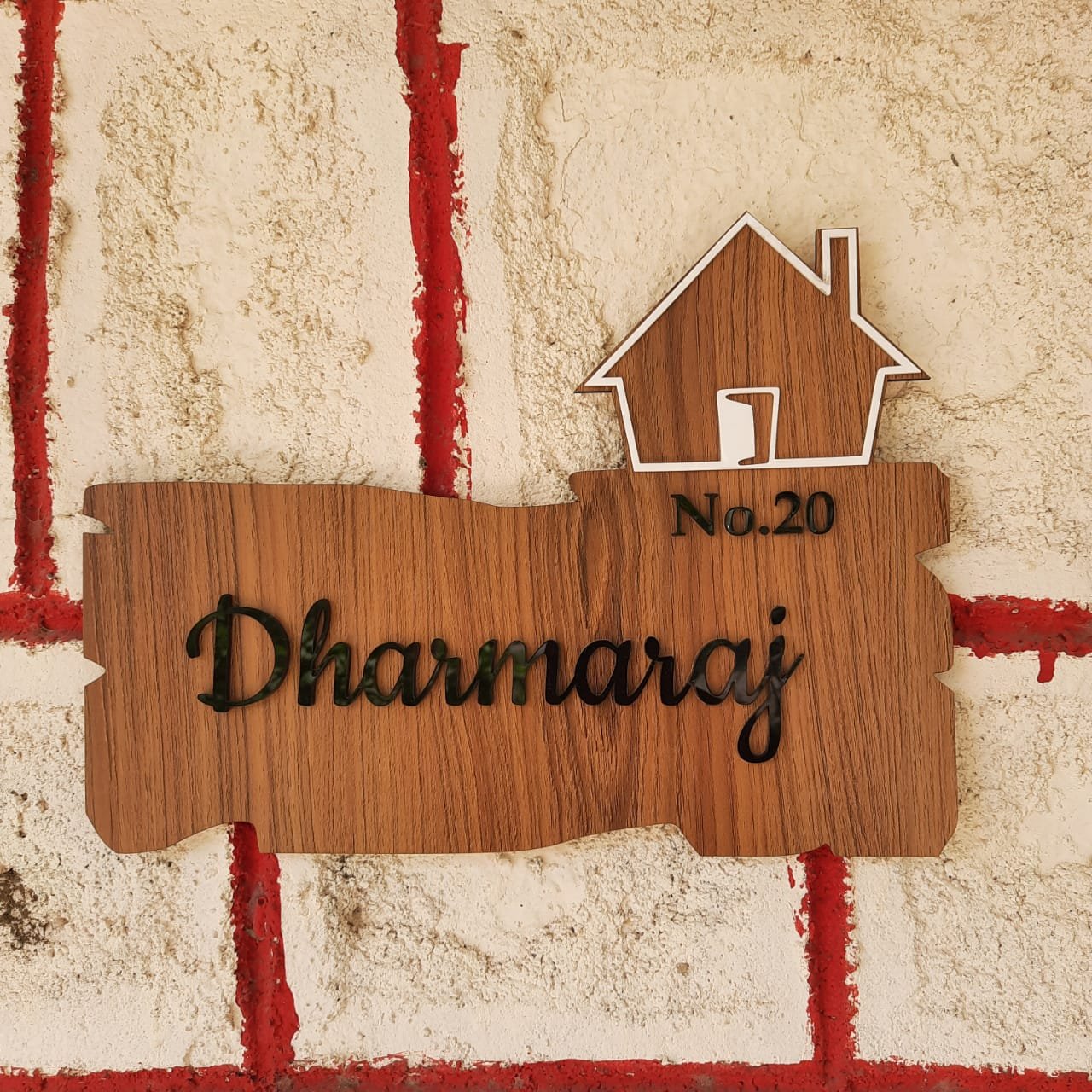 Home Wooden Acrylic Nameplate