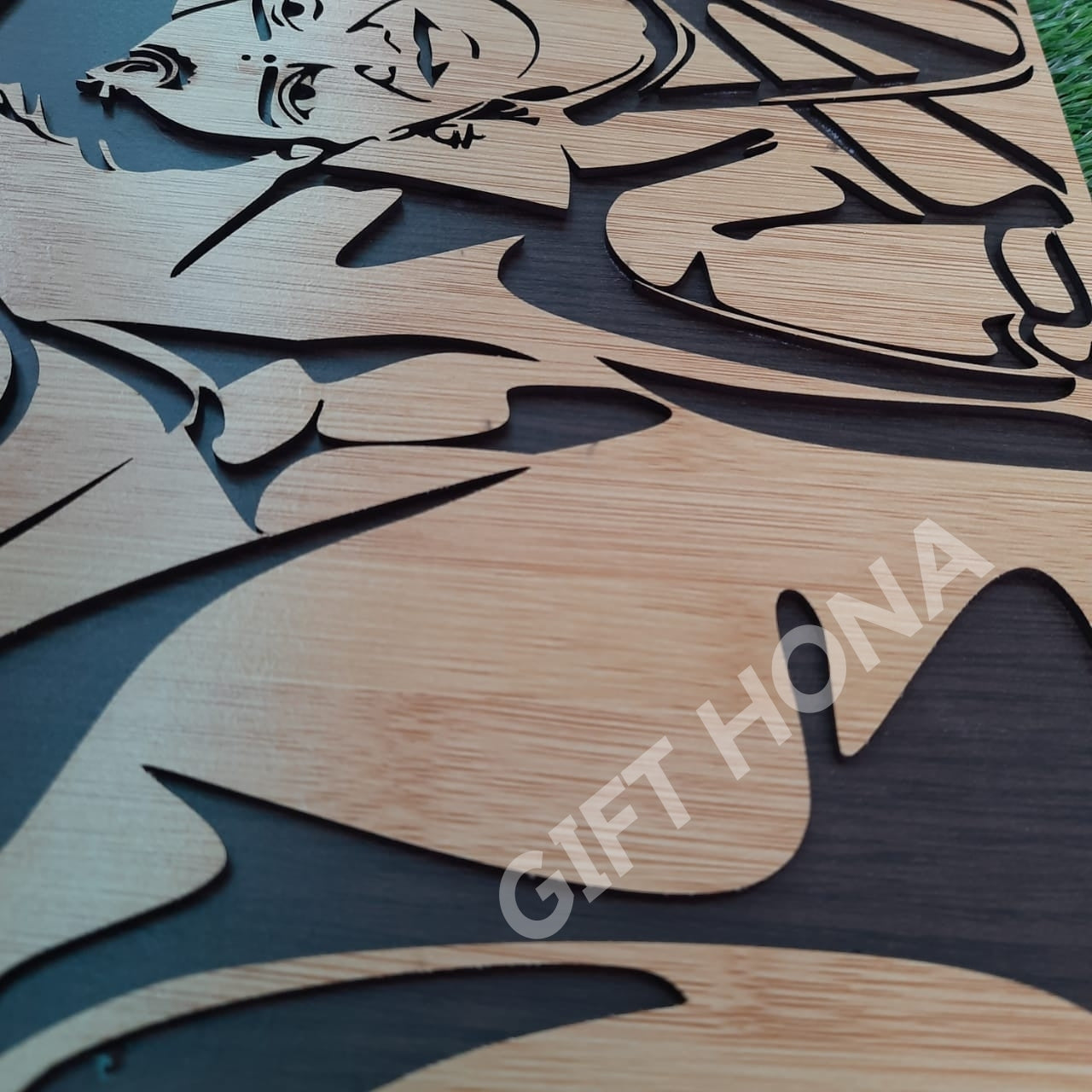 Wooden Couple Portrait ( Two Face ) 30x24 inch