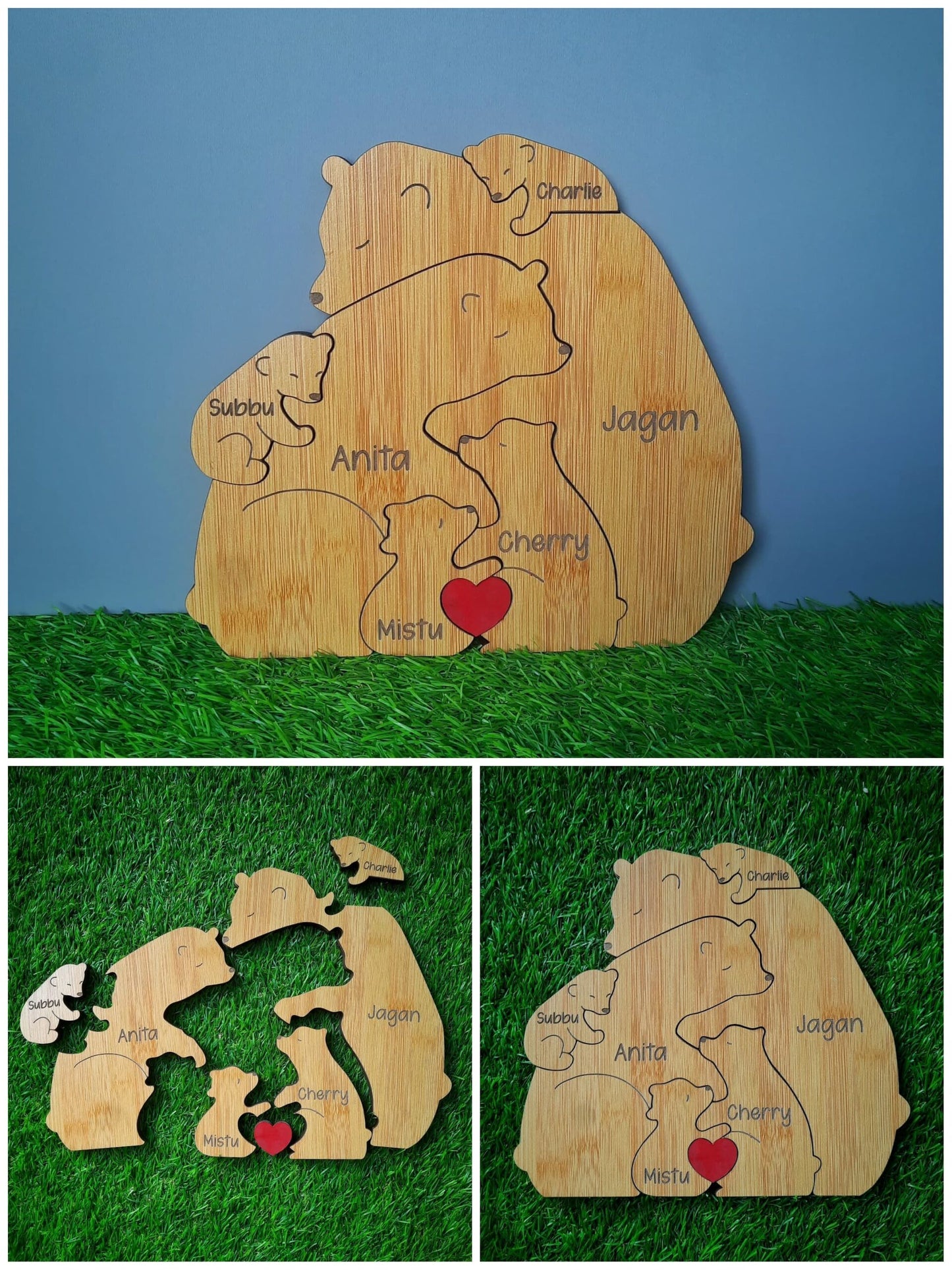 Wooden Bear Puzzle Family