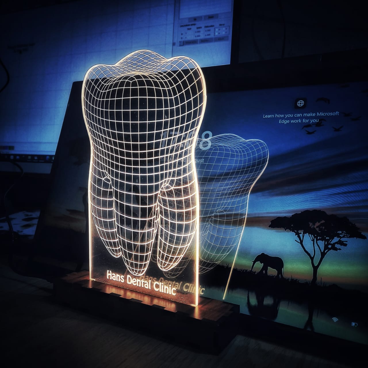 Tooth Shape 3D illusion Lamp