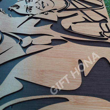 Wooden Couple Portrait ( Two Face ) 30x24 inch