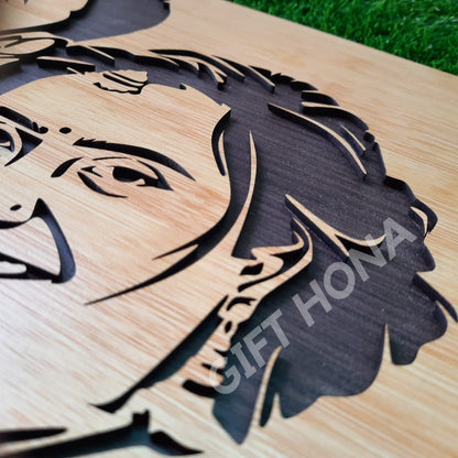 Wooden Couple Portrait ( Two Face ) 20x16 inch