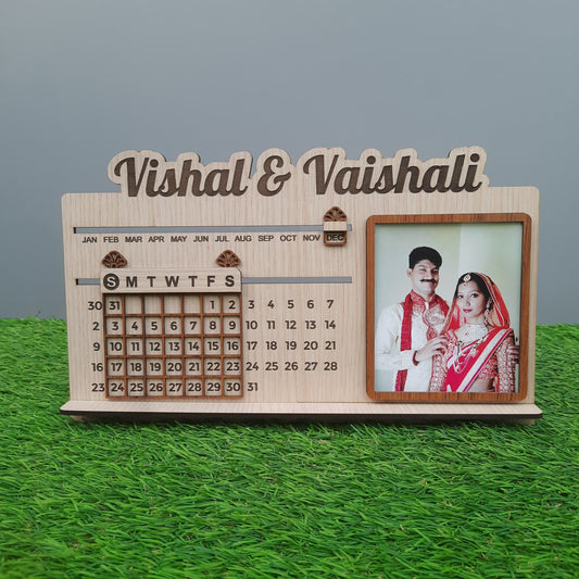 Customised Infinite calender Table Top with Picture And Name