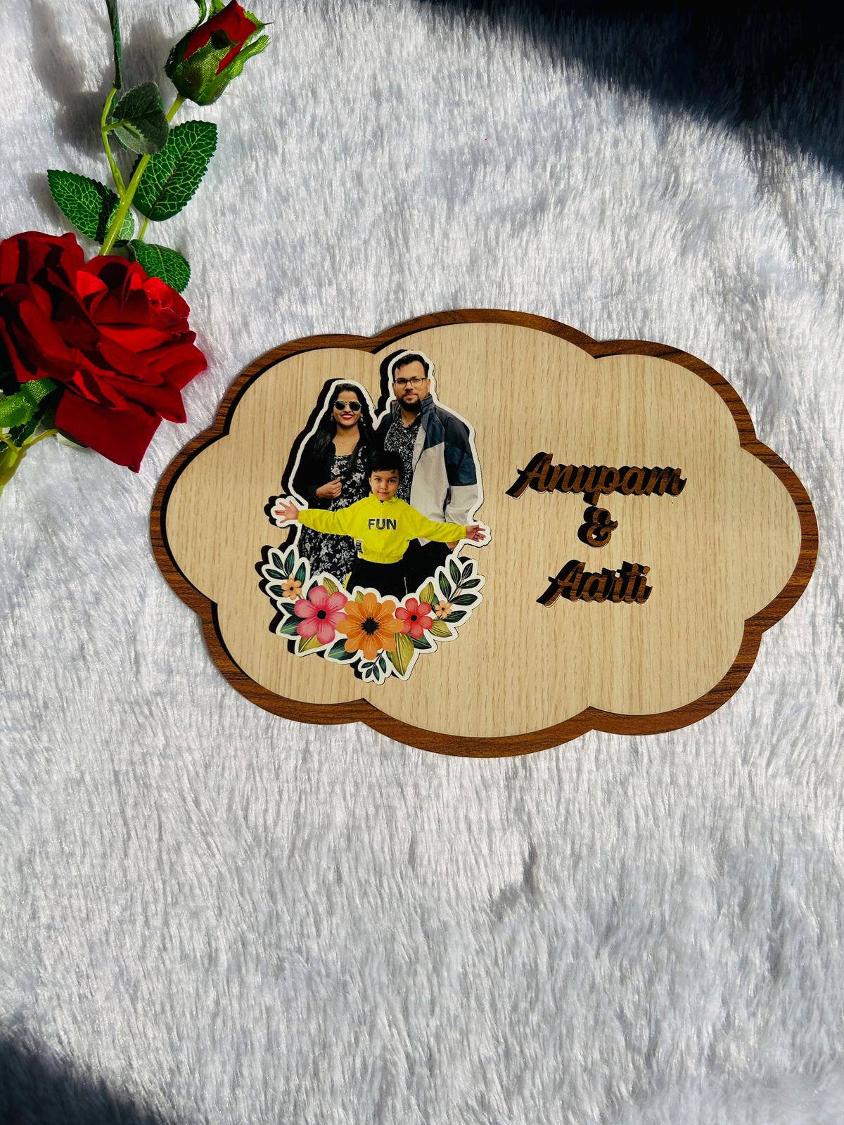 3D Wooden Nameplate with Photos