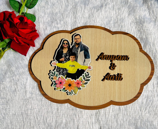 3D Wooden Nameplate with Photos