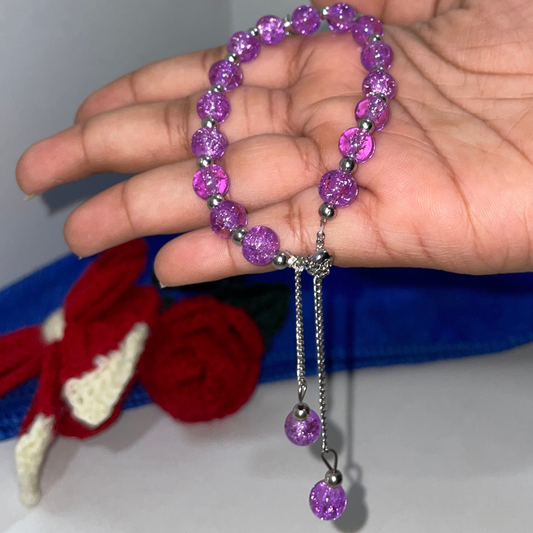 Lavender Crystal Charm Bracelet