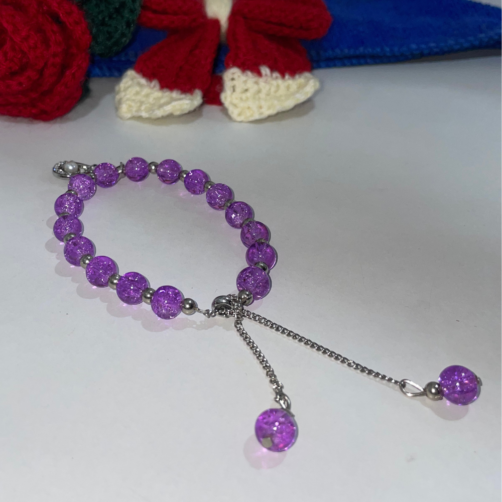 Lavender Crystal Charm Bracelet