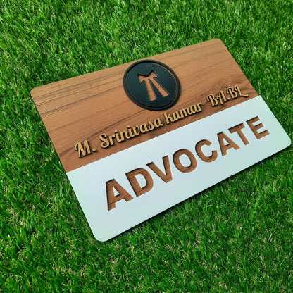 Advocate Nameplate ( Wooden )