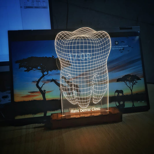 Tooth Shape 3D illusion Lamp