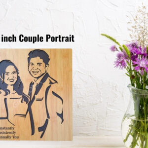Wooden Couple Portrait ( Two Face ) 12x12 inch