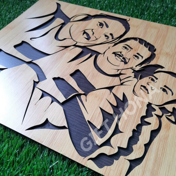 Wooden Family Portrait ( Max. 3 Faces ) 24x18 inch