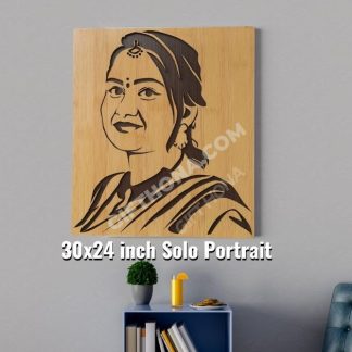 Wooden Solo Portrait ( Single Face ) 30 X 24