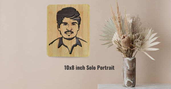 Wooden Solo Portrait (Single Face) 10x8 Inch