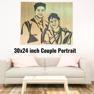 Wooden Couple Portrait ( Two Face ) 30x24 inch