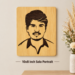 Wooden Solo Portrait (Single Face) 10x8 Inch