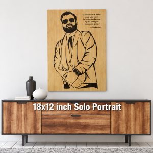 Wooden Solo Portrait ( Single Face ) 18x12 inch