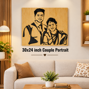 Wooden Couple Portrait ( Two Face ) 30x24 inch